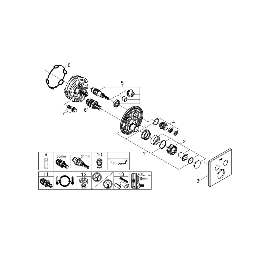 GROHE 29124A00 - Termostaattinen sekoitin GROHTHERM SMARTCONTROL grafiitti