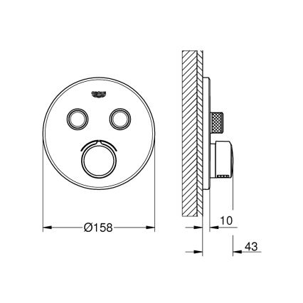 GROHE 29145000 - Piiloasennettavan hanan peitelevy SMARTCONTROL kiiltävä kromi
