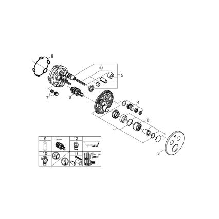 GROHE 29145000 - Piiloasennettavan hanan peitelevy SMARTCONTROL kiiltävä kromi