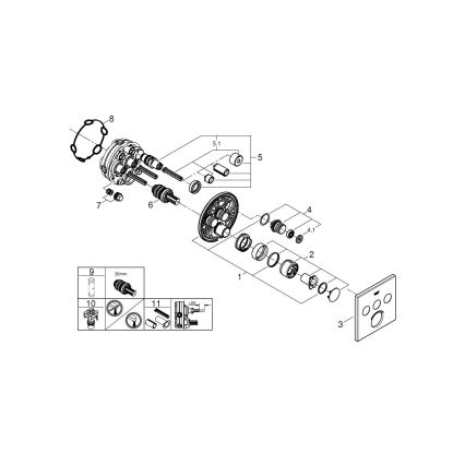 GROHE 29149000 - Peitelevy uppoasennetulle SMARTCONTROL-hanalle 158 × 158 mm kromi