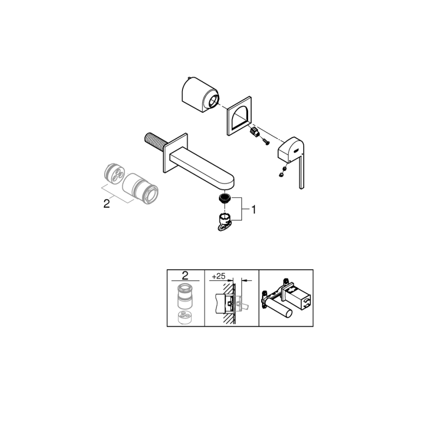 GROHE 29306003 - Pesuallashana PLUS 203 mm kiiltävä kromi