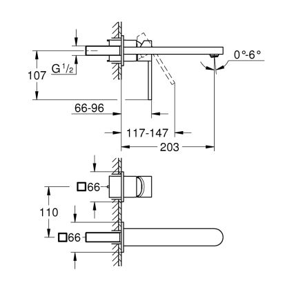 GROHE 29306003 - Pesuallashana PLUS 203 mm kiiltävä kromi