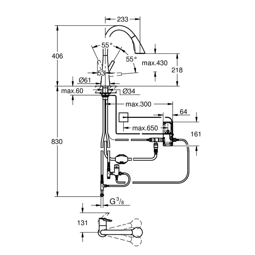 GROHE 30219002 - Elektroninen keittiöhana ZEDRA TOUCH kiiltävä kromi