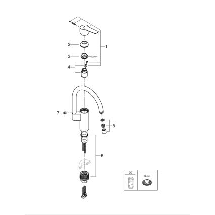 GROHE 304692430 - Keittiöhana START 339 mm musta