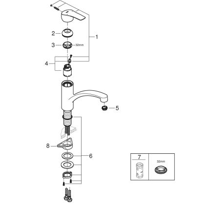 GROHE 305302432 - Keittiöhana START 184 mm musta