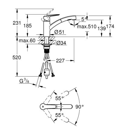 GROHE 305312431 - Keittiöhana START musta