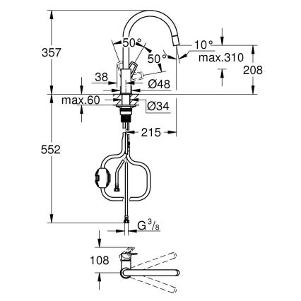 GROHE 30556000 - Keittiöhana START LOOP 357 mm kiiltävä kromi
