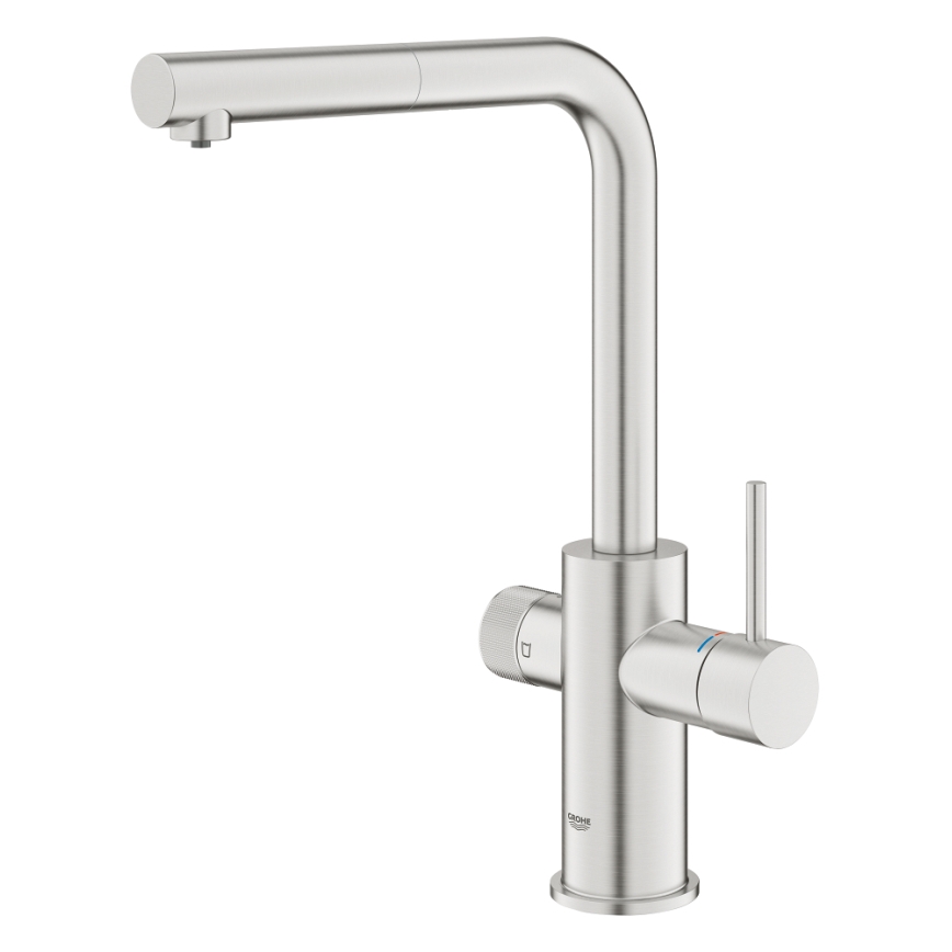 GROHE 30590DC0 - Keittiöhana ulosvedettävällä suihkupäällä BLUE PURE, ruostumaton teräs
