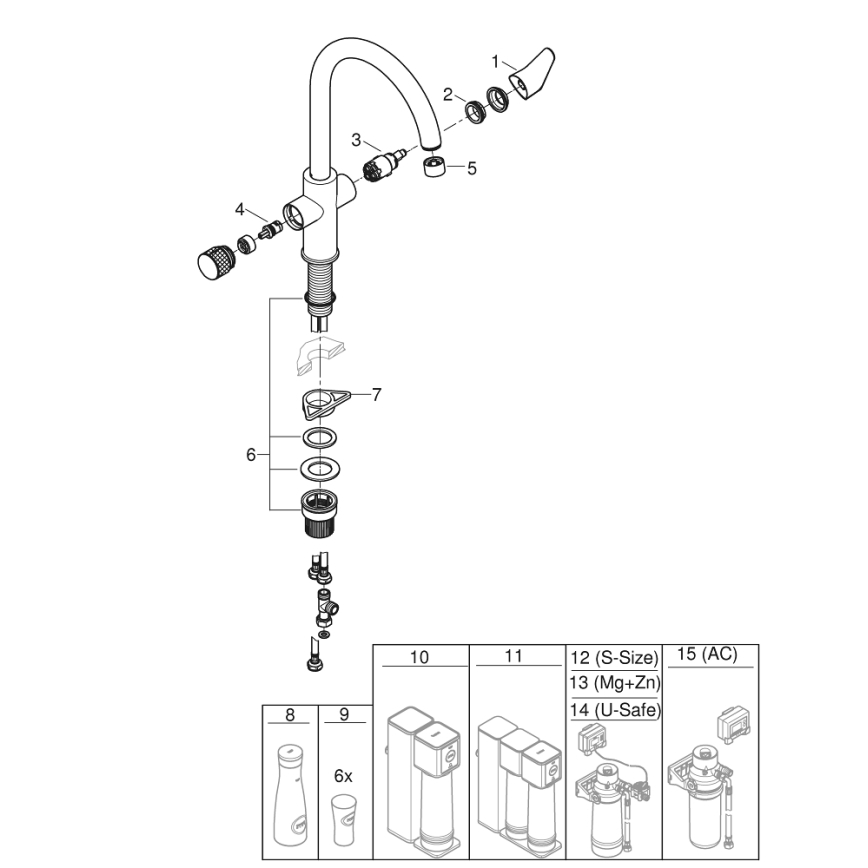 GROHE 30592000 - Keittiöhana BLUE PURE StartCurve 411 mm kiiltävä kromi