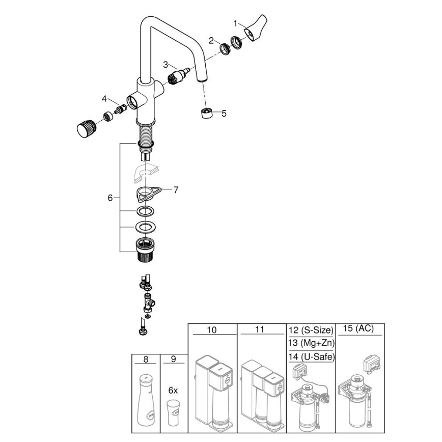 GROHE 30595DC0 - Keittiöhana BLUE PURE ruostumaton teräs