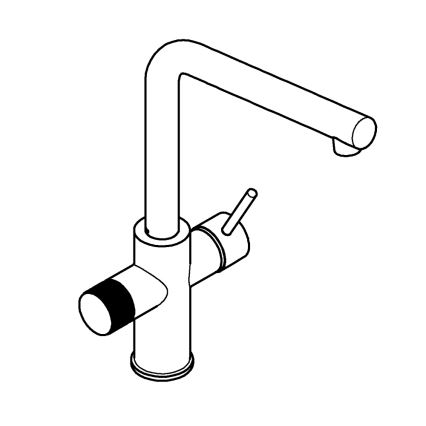 GROHE 30600000 - BLUE PURE keittiöhana, L-mallinen juoksutin, kiiltävä kromi
