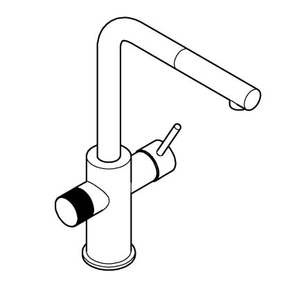 GROHE 30601000 - BLUE PURE A -keittiöhana ulosvedettävällä suihkupäällä, kiiltävä kromi