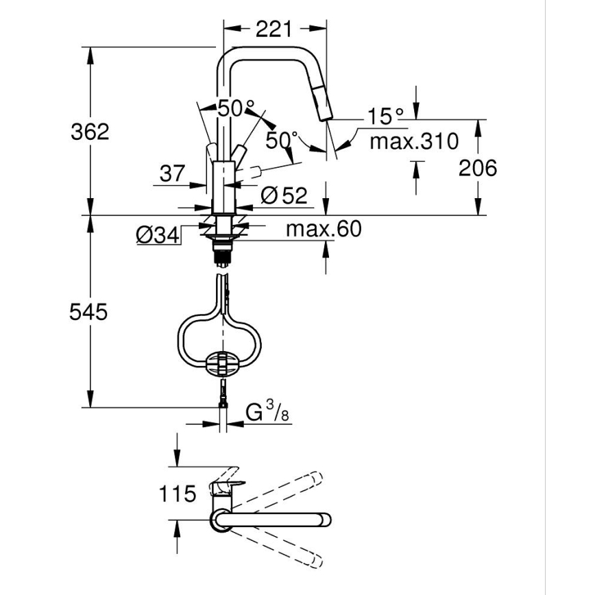 GROHE 30631DC0 - START-keittiöhana, ruostumaton teräs