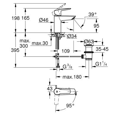 GROHE 31137002 - Pesuallashana QUICKFIX START koko S kiiltävä kromi