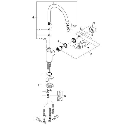 GROHE 31180000 - Keittiöhana EUROSMART COSMOPOLITAN, kiiltävä kromi