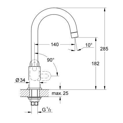 GROHE 31222000 - BAULOOP-keittiöhana kiiltävä kromi