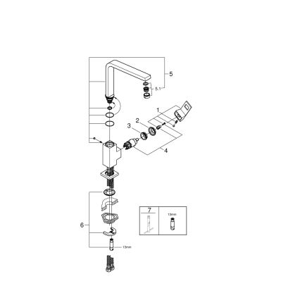 GROHE 31255000 - EUROCUBE keittiöhana, kiiltävä kromi