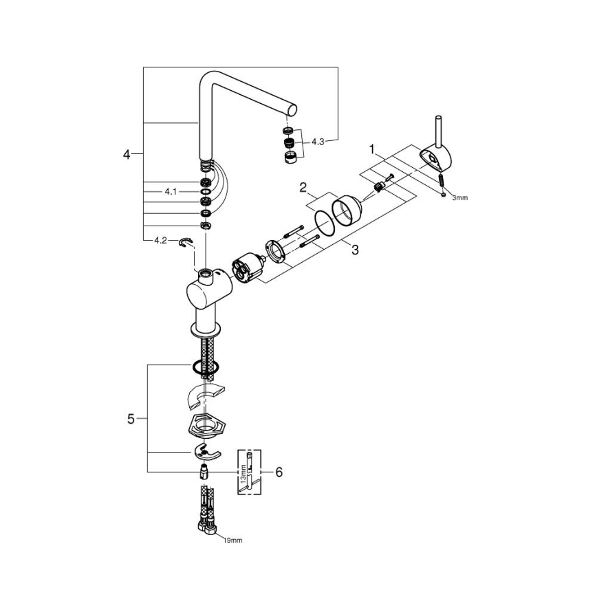 GROHE 31375000 - Keittiöhana A 360 mm kiillotettu kromi