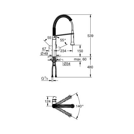 GROHE 31379000 - Keittiöhana K7 G12” kiiltävä kromi