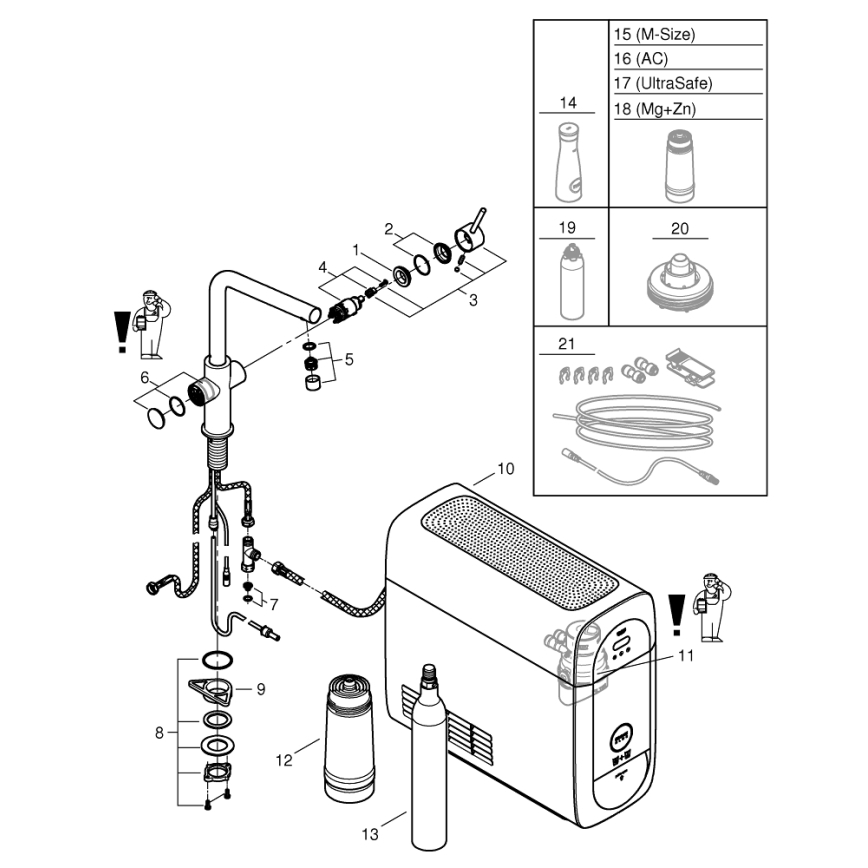 GROHE 31454001 - Keittiöhana BLUE HOME, L-mallinen juoksuputki, kiiltävä kromi
