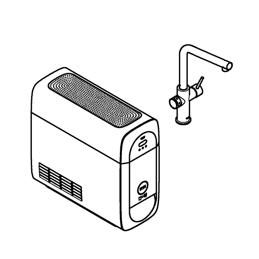 GROHE 31454001 - Keittiöhana BLUE HOME, L-mallinen juoksuputki, kiiltävä kromi