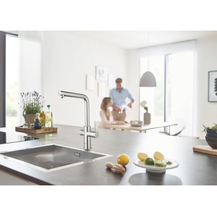GROHE 31454001 - Keittiöhana BLUE HOME, L-mallinen juoksuputki, kiiltävä kromi