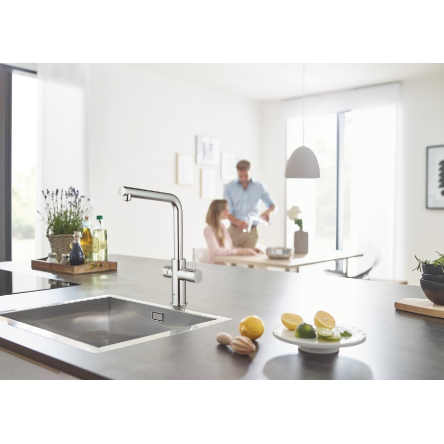GROHE 31454001 - Keittiöhana BLUE HOME, L-mallinen juoksuputki, kiiltävä kromi