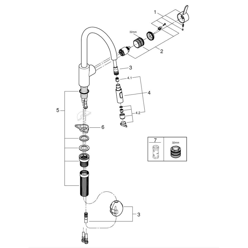 GROHE 31484001 - GET-keittiöhana, kiiltävä kromi