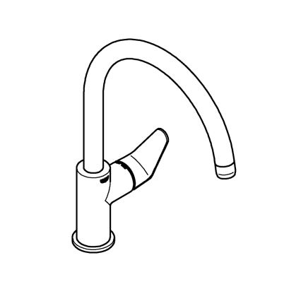 GROHE 31536001 - BAUCURVE-keittiöhana 332 mm, kiiltävä kromi