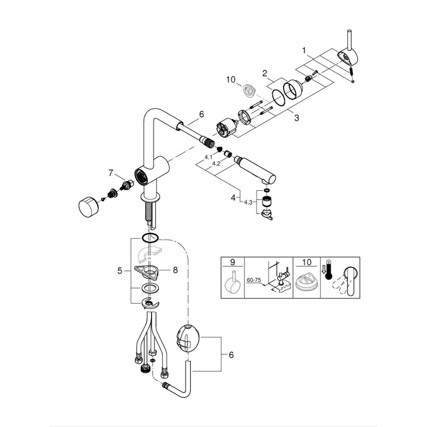 GROHE 31558GN0 - Kultainen keittiöhana A