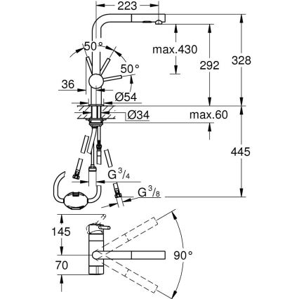 GROHE 31558GN0 - Kultainen keittiöhana A