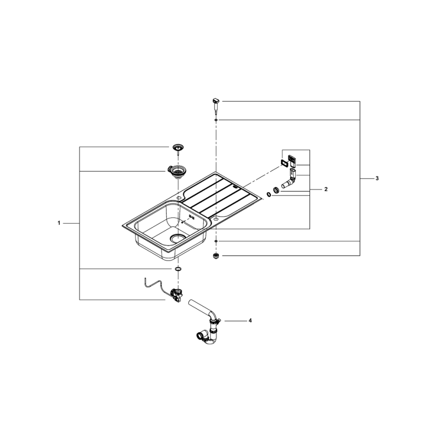 GROHE 31563SD1 - Keittiöallas K500 1000 × 500 mm ruostumaton teräs