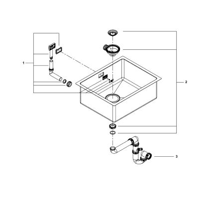 GROHE 31574SD1 - Keittiöallas K700U 550 x 450 mm ruostumaton teräs