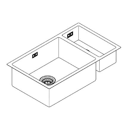 GROHE 31575SD1 - Keittiöallas K700U 760 × 450 mm, ruostumaton teräs