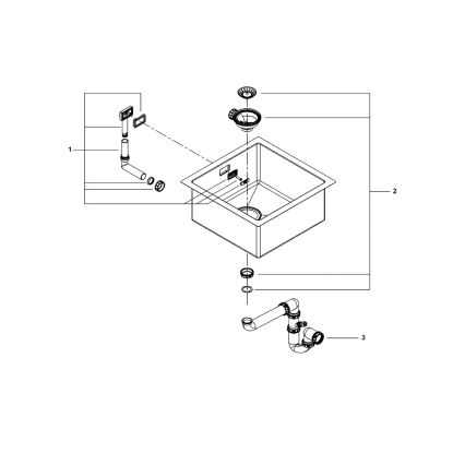 GROHE 31578SD1 - Keittiöallas K700 464 x 464 x 200 ruostumaton teräs