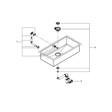 GROHE 31580SD1 - Keittiöallas K700 864 × 464 mm ruostumaton teräs