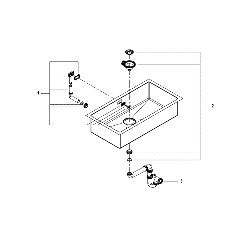 GROHE 31580SD1 - Keittiöallas K700 864 × 464 mm ruostumaton teräs