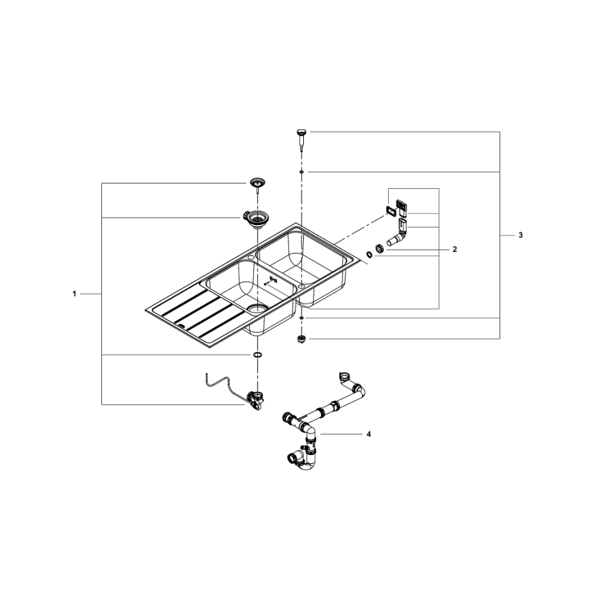 GROHE 31588SD1 - Keittiöallas K500 1160 × 500 mm, ruostumaton teräs