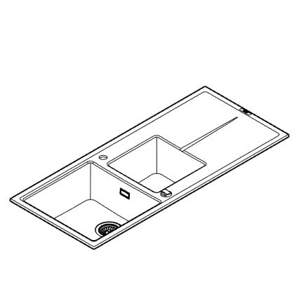 GROHE 31643AP0 - Komposiittiallas K400 1160 × 500 mm musta