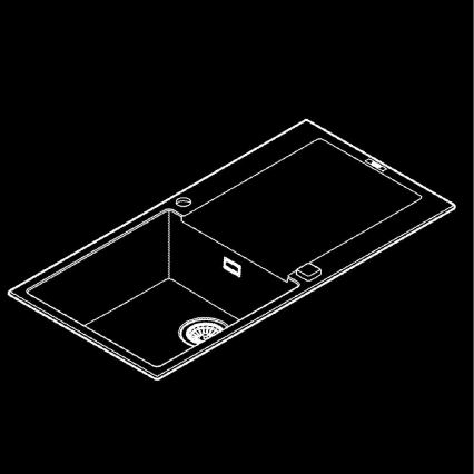 GROHE 31645AP0 - Komposiittiallas K500 1000 × 500 mm musta