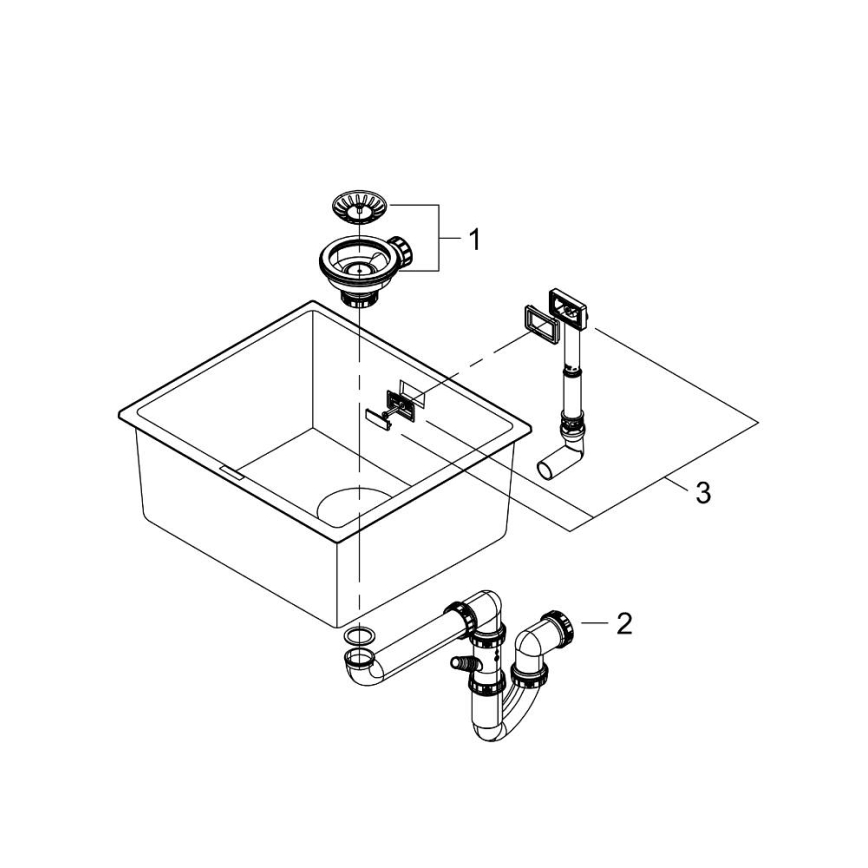 GROHE 31653AP0 - Komposiittiallas K700U 457 × 406 mm musta