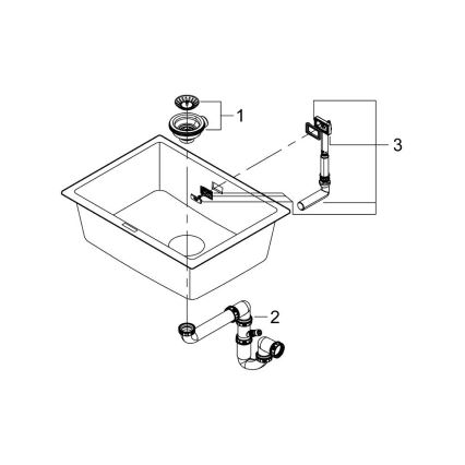 GROHE 31655AP0 - Komposiittiallas K700U 610 × 460 mm musta