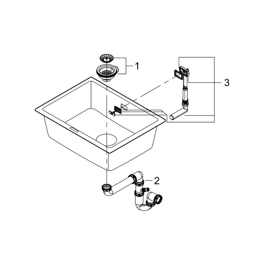 GROHE 31655AP0 - Komposiittiallas K700U 610 × 460 mm musta