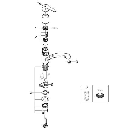 GROHE 31680000 - Keittiöhana BAUECO, kiiltävä kromi