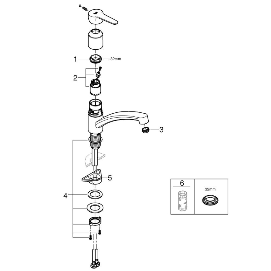 GROHE 31680000 - Keittiöhana BAUECO, kiiltävä kromi