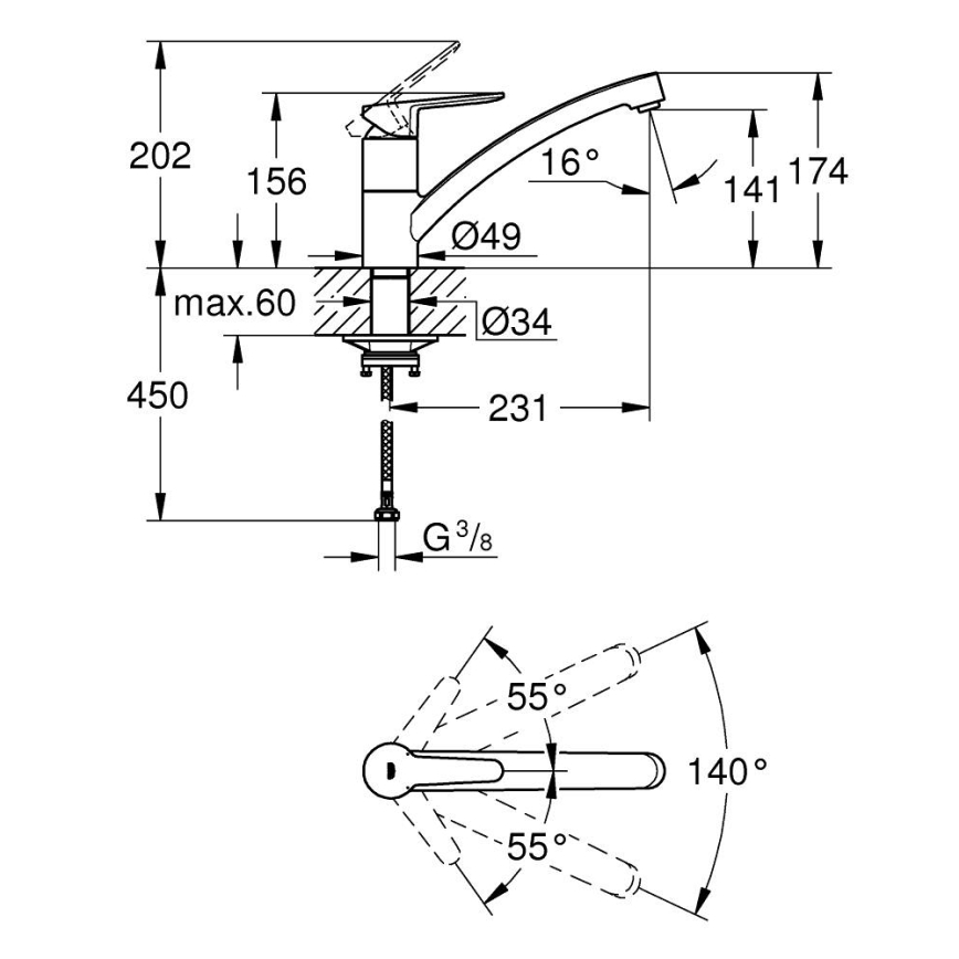 GROHE 31685000 - Keittiöhana STARTECO kiiltävä kromi