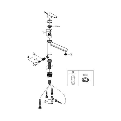 GROHE 31696000 - BAUEDGE-keittiöhana, kiiltävä kromi