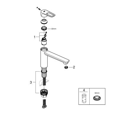GROHE 31706000 - BAULOOP-keittiöhana, kiiltävä kromi