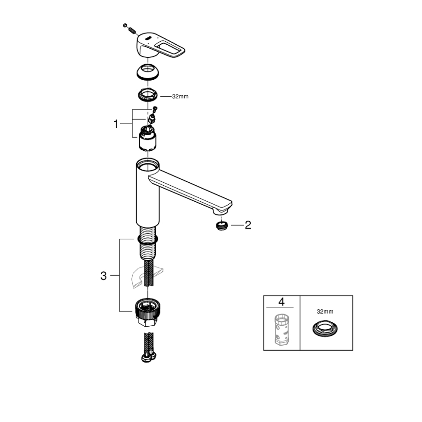 GROHE 31706000 - BAULOOP-keittiöhana, kiiltävä kromi