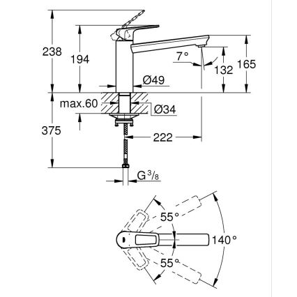 GROHE 31706000 - BAULOOP-keittiöhana, kiiltävä kromi